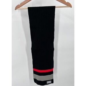 Nintendo Super Mario Bros 2019 Black Striped Polyester Scarf 26" Length Unisex